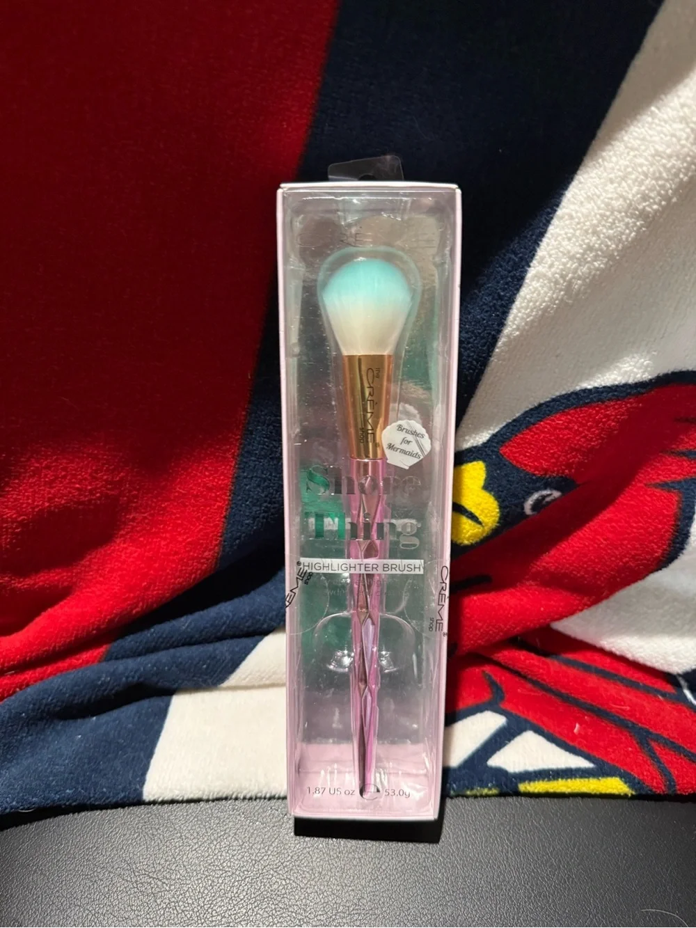 The Crème Shop Shimmer Mermaid Highlighter Brush - Aqua & Rose Gold